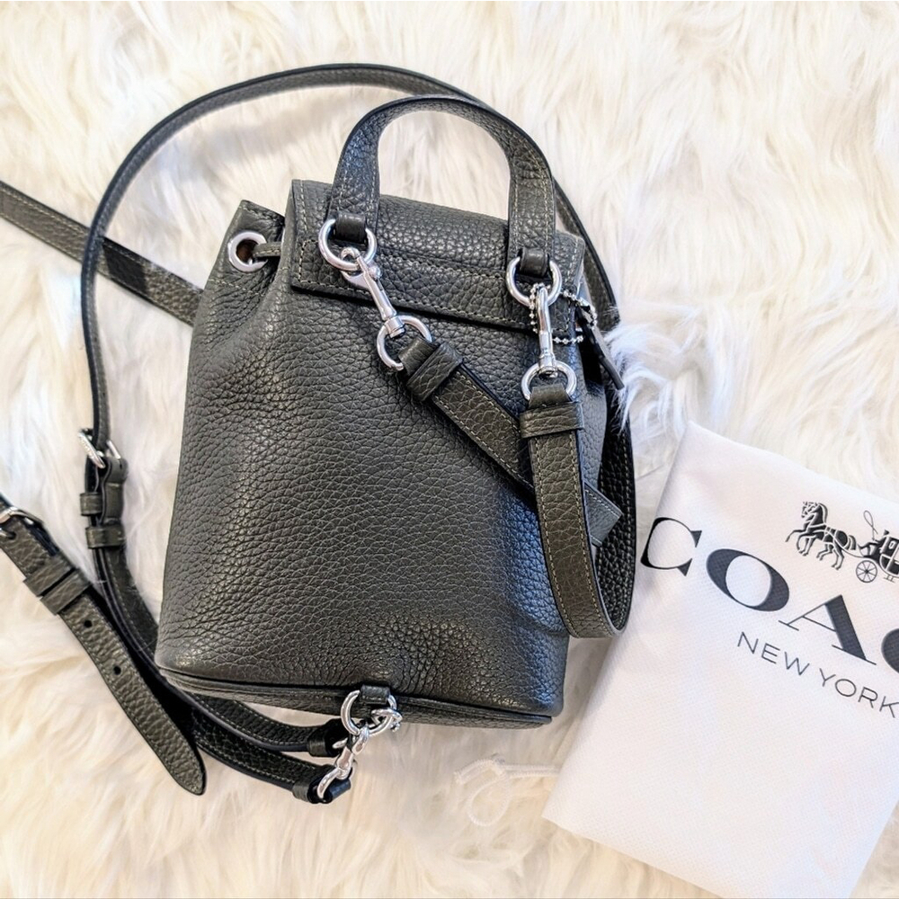 Coach Amelia Convertible Backpack - Leather - Olive Green - Picture 6 of 9